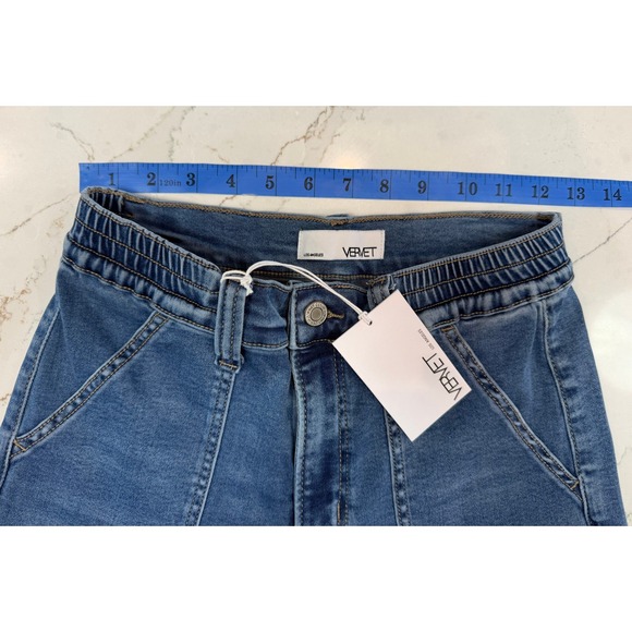 Vervet Los Angeles Womens Wide Leg Cuff Jeans Medium Wash Size 26 - Picture 5 of 10